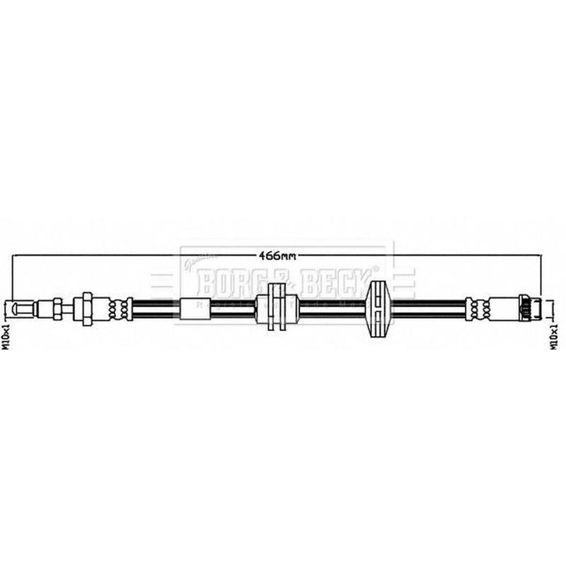 Borg & Beck Brake Hydraulic Hose Line Front Right BBH8492