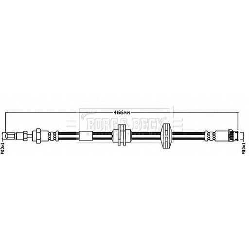 Borg & Beck Brake Hydraulic Hose Line Front Right BBH8492