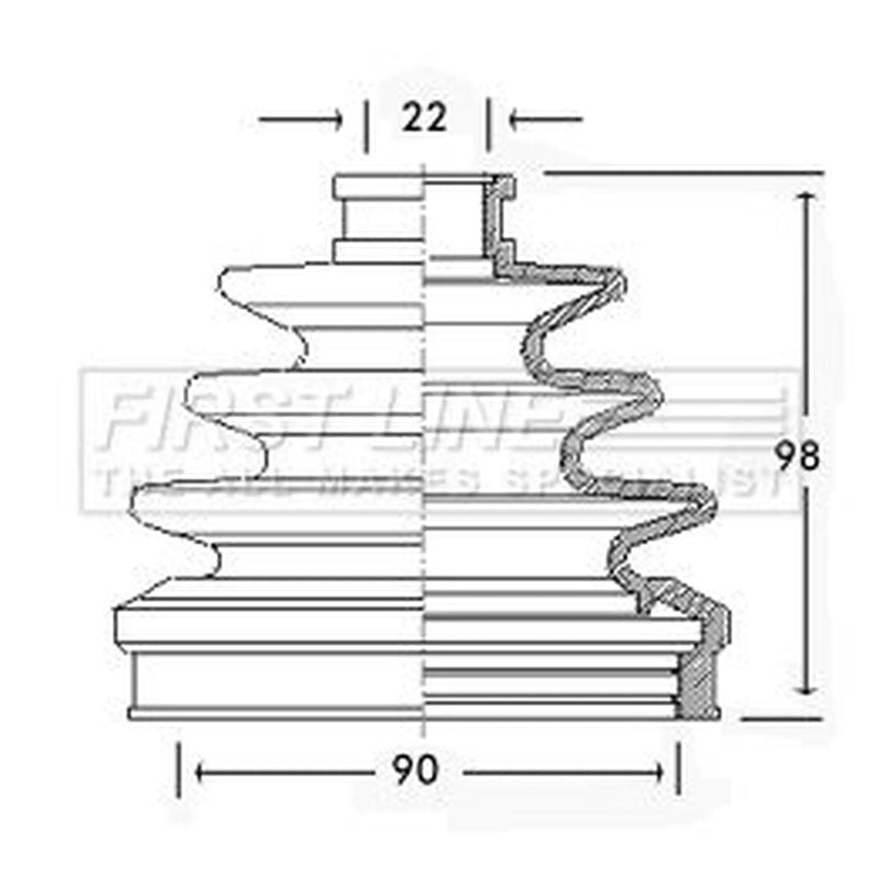 First Line Drive Shaft Bellow Kit Front Left fits Honda Accord 1996-1998 1.8 2.2