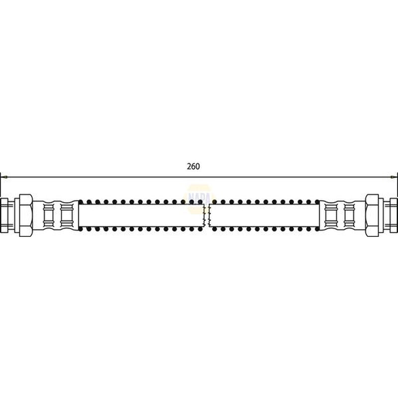 NAPA Brake Hydraulic Hose Line Rear Right fits Citroën Ax 1986-1994