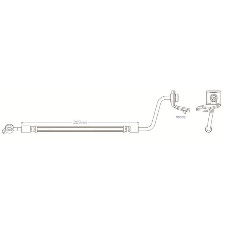 Juratek Brake Hydraulic Hose Line Rear Left fits Hyundai Santa Fé II 2006-2012