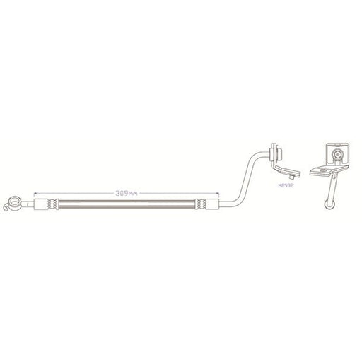 Juratek Brake Hydraulic Hose Line Rear Left fits Hyundai Santa Fé II 2006-2012