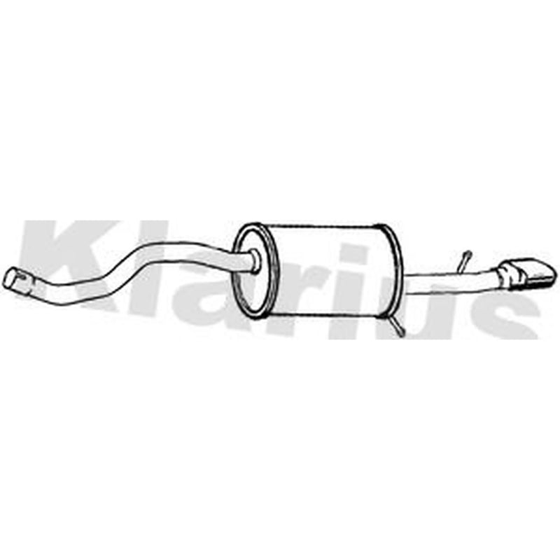 Klarius Box With Tail Pipe Rear fits Renault Clio IV 2012-2021 1.5