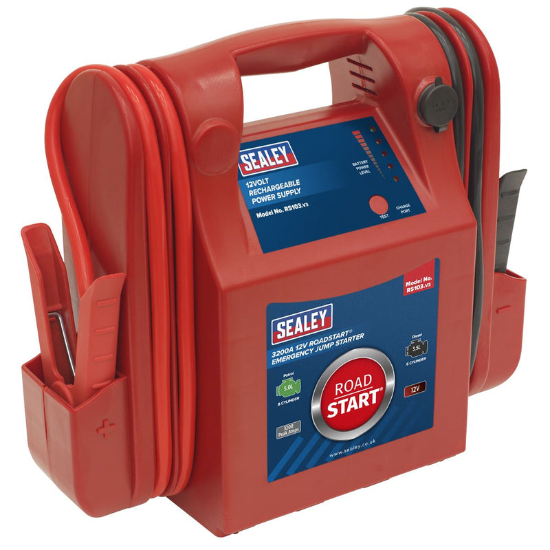 Sealey RoadStartï Emergency Jump Starter 12V 3200 Peak Amps RS103 Sealey - Dynamic Drive