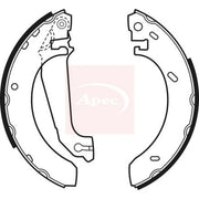 Apec Brake Shoe Set Axle Kit fits Ford Escort 1990-1995 1.3 1.4 1.6 1.8