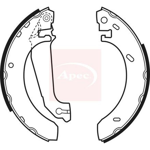 Apec Brake Shoe Set Axle Kit fits Ford Escort 1990-1995 1.3 1.4 1.6 1.8