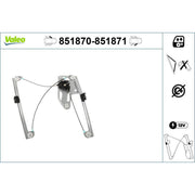 Valeo Electric Window Regulator Lifter Left Front 851870