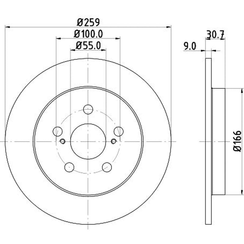 Mintex Rear Brake Solid Discs & Pads fits Toyota Corolla 2019 on 1.8