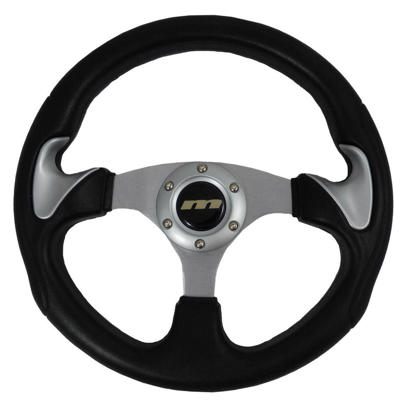 320mm Black /Silver Moulded Steering Wheel + Boss fits BMW 524td 525e 526e 81>85 Mountney Classic  - Dynamic Drive