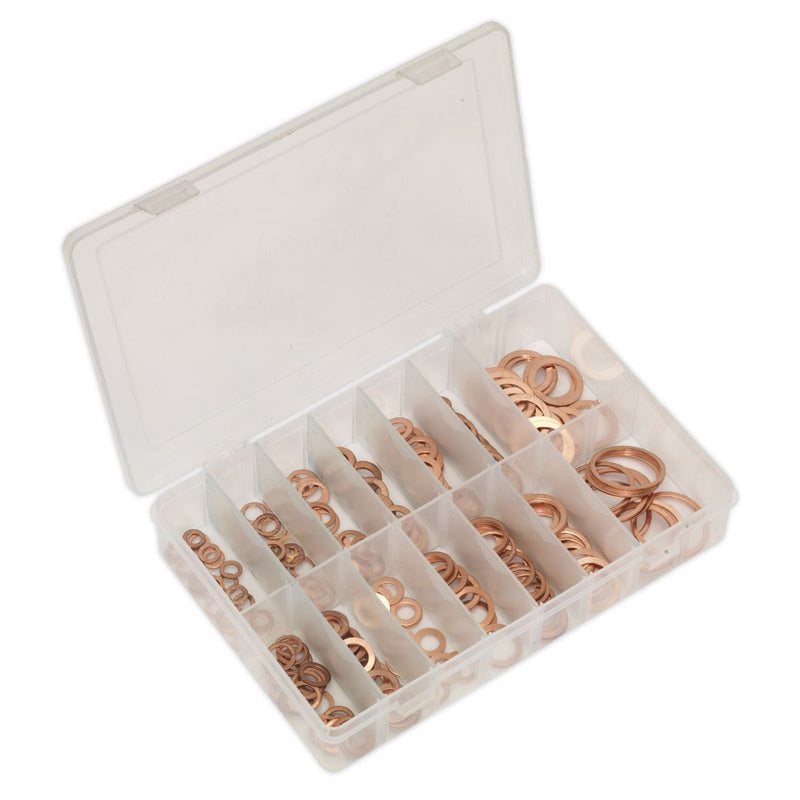 Sealey Copper Sealing Washer Assortment 250pc AB020CW Sealey - Dynamic Drive