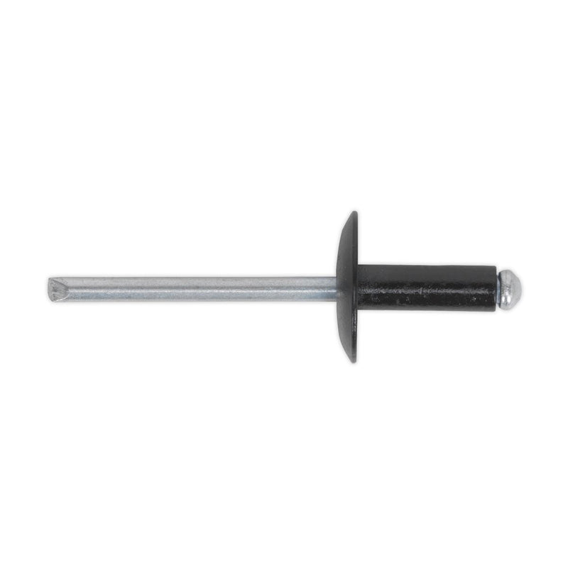 Sealey Aluminium Rivet Black Large Flange 4 x 10mm Pack of 200 RAB4010L Sealey - Dynamic Drive