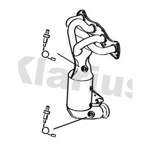 Klarius Catalyst Type Approved With Pipe fits Citroën C3 II 2009-2016 1.4 1.6