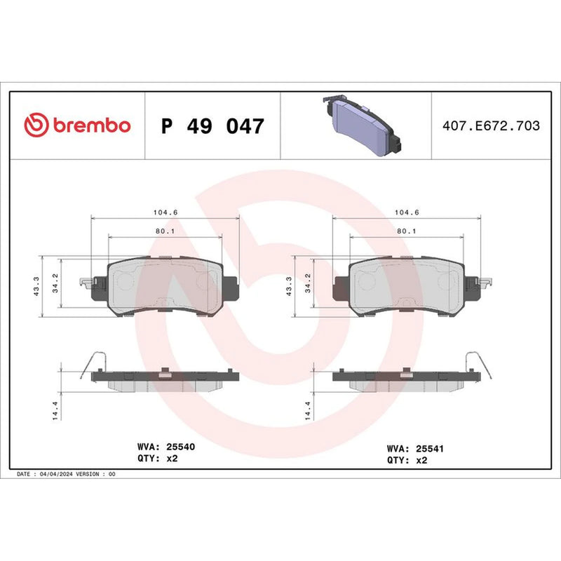 Brembo Rear Brake Solid Discs & Pads fits Mazda CX-5 2011-2017 2.0 2.2