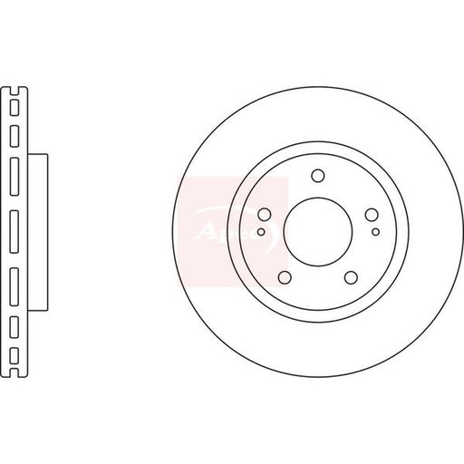 Apec 2 x Vented Brake Discs fits Mitsubishi Grandis 2004-2011 2.0 2.4