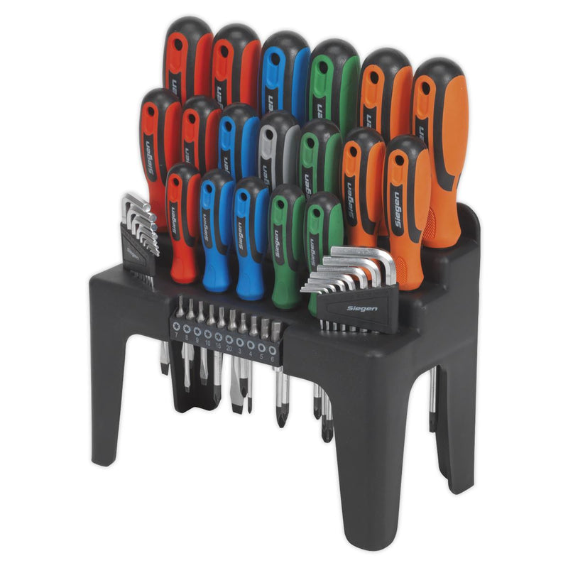 Sealey Screwdriver Hex Key & Bit Set 44pc S01090 Siegen by Sealey - Dynamic Drive