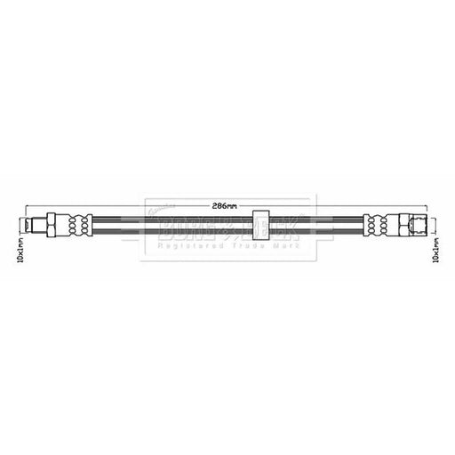 Borg & Beck Brake Hydraulic Hose Line Rear Right BBH6874