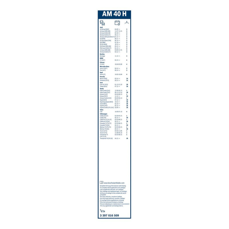 Bosch Aerotwin Wiper Blade 400mm — AM40H fits Audi A4 Allroad B8 2009-2016