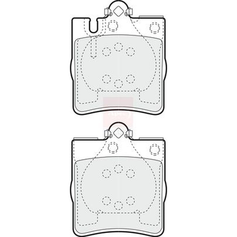 Apec Rear Brake Pad Set fits Mercedes-Benz C-Class 2000-2008