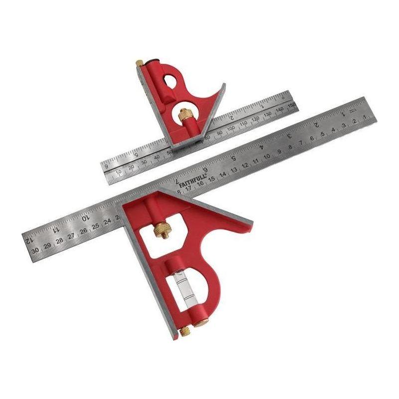 Faithfull Combination Square Twin Pack 150mm (6in) & 300mm (12in) Faithfull - NN4 Online