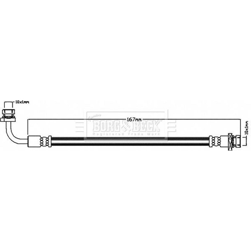 Borg & Beck Brake Hydraulic Hose Line inner BBH8471