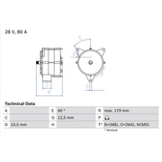 Bosch Car Alternator 12V 0 986 037 770
