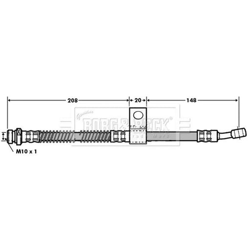 Borg & Beck Brake Hydraulic Hose Line Front Right BBH7004