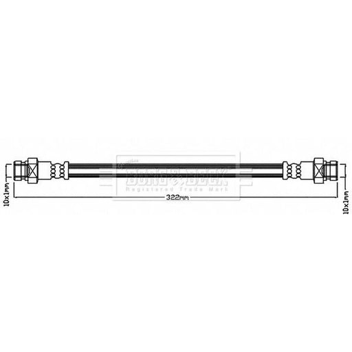 Borg & Beck Brake Hydraulic Hose Line Rear Right BBH8234