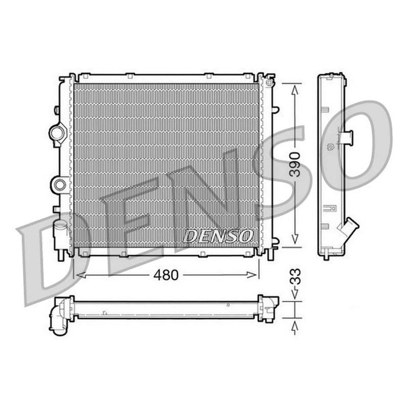 Denso Engine Radiator fits Renault Clio 1998-2016 1.2 1.4 1.5 1.6 1.9 2.0
