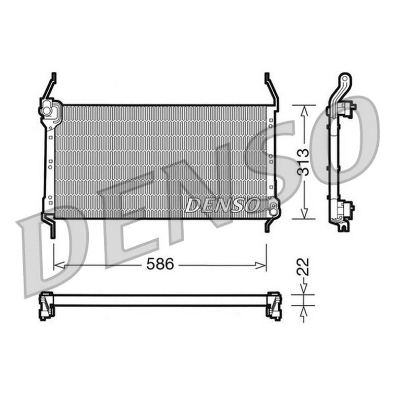 Denso Air Conditioning Condenser fits Fiat Brava 1995-2001 1.4 1.8 1.9