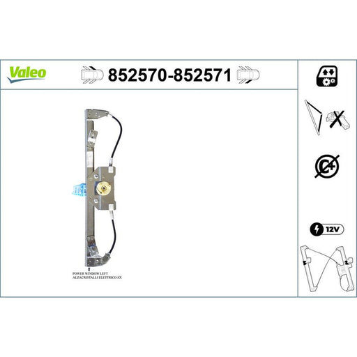 Valeo Electric Window Regulator Lifter Left Front 852570