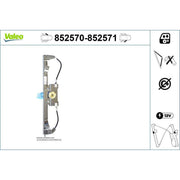 Valeo Electric Window Regulator Lifter Right Front 852571