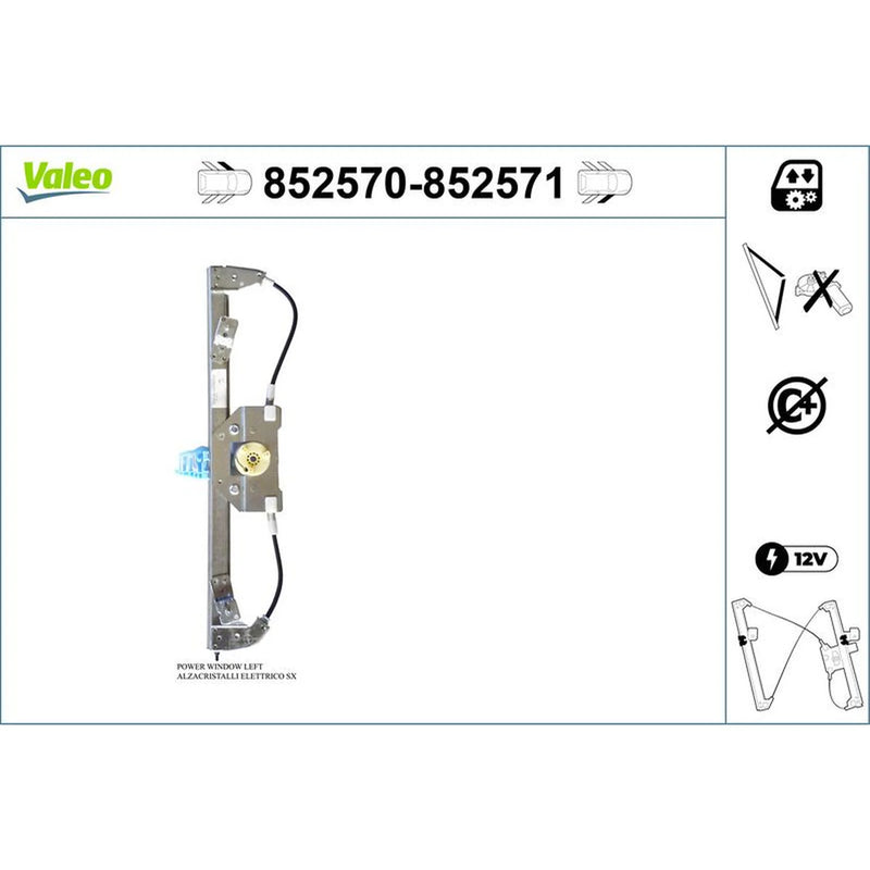 Valeo Electric Window Regulator Lifter Right Front 852571