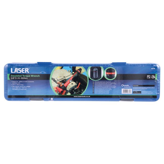 Laser Insulated Torque Wrench 3/8"D 20-100Nm Laser - Dynamic Drive