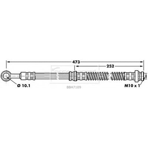 Borg & Beck Brake Hydraulic Hose Line Front Right BBH7109