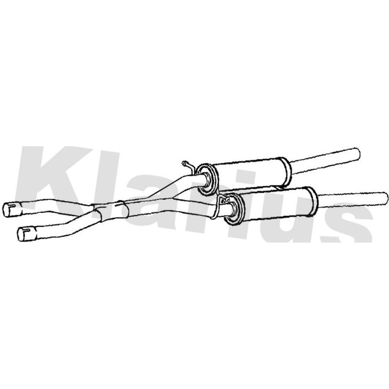 Klarius Box With Centre Pipe Centre fits VW Passat B5 1996-2000 2.8