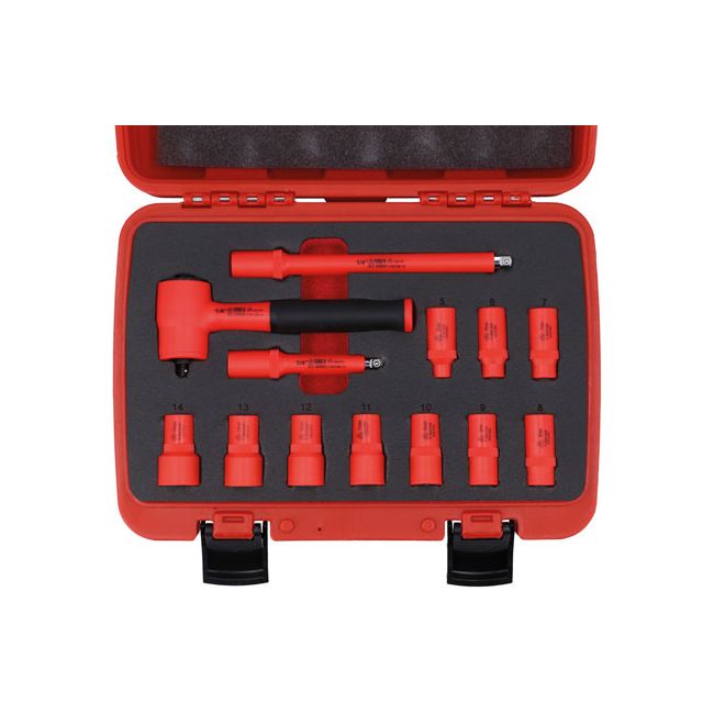 Laser Insulated Socket Set 1/4"D 13pc Laser - Dynamic Drive