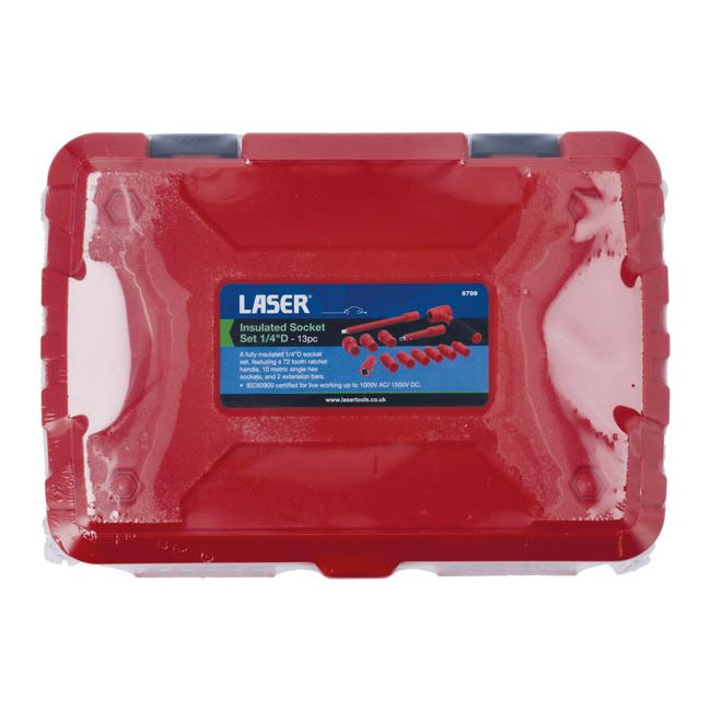 Laser Insulated Socket Set 1/4"D 13pc Laser - Dynamic Drive