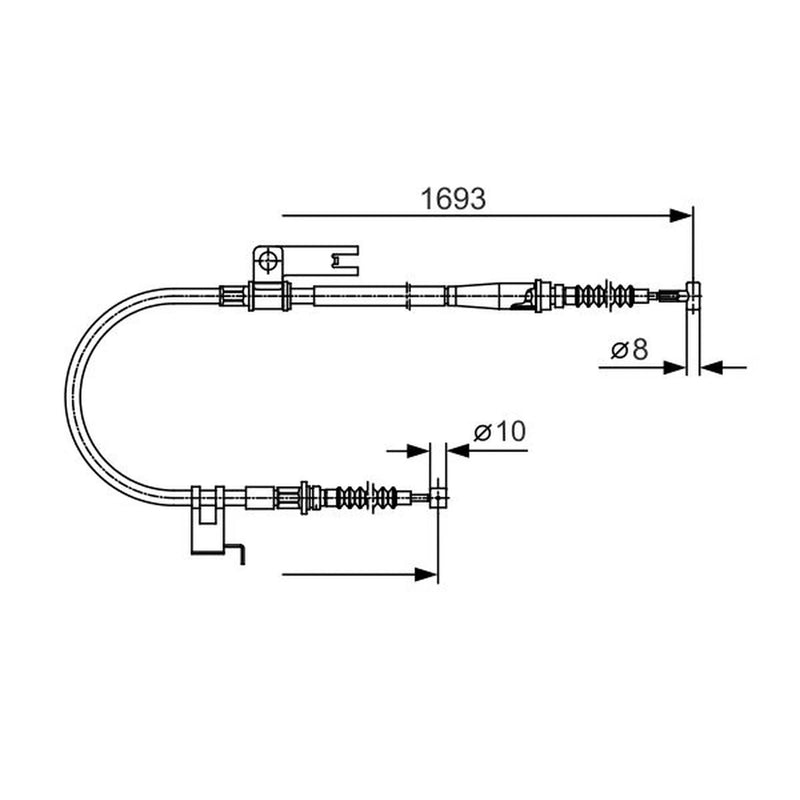 Bosch Handbrake Cable Left Rear 1 987 477 917