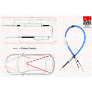 FAI Handbrake Cable Left Rear FBC0169