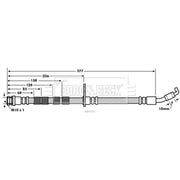 Borg & Beck Brake Hydraulic Hose Line Front Right BBH7635