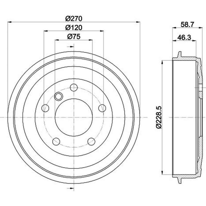 Mintex Brake Drum Assembly Rear fits BMW 3 1990-1998