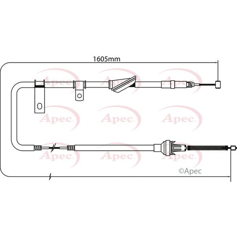 Apec Handbrake Cable Right Rear fits Land Rover Freelander I 1998-2006 1.8 2.0
