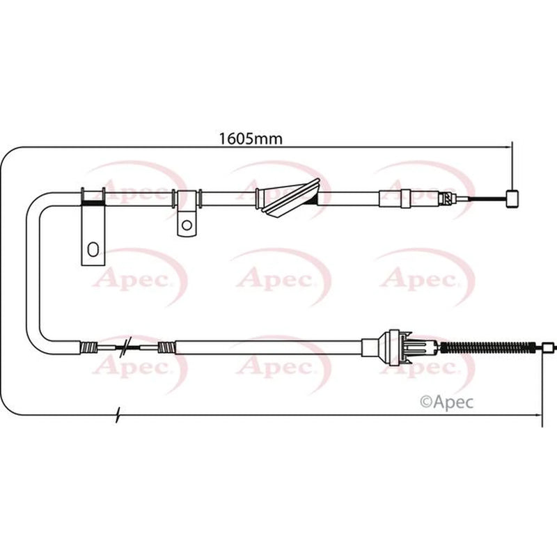 Apec Handbrake Cable Right Rear CAB1266