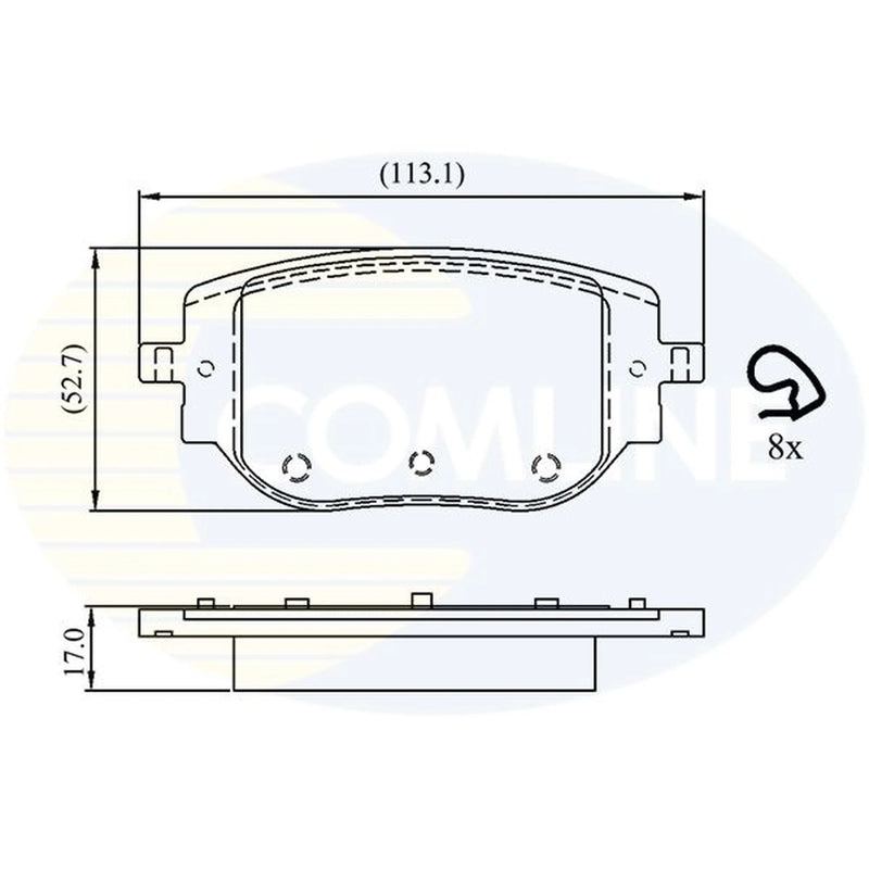 Comline 4 x Rear Brake Pad Set fits Citroën Dispatch III 2016-2025 2.0