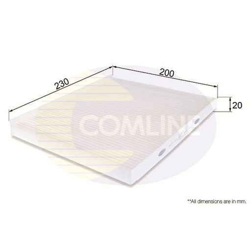 Comline Cabin Air Filter (Pollen Filter) fits Alfa Romeo Giulietta 2010-2020