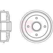Apec Brake Drum Assembly Rear fits Citroën Xsara 1997-2005 1.4 1.6 1.8 1.9
