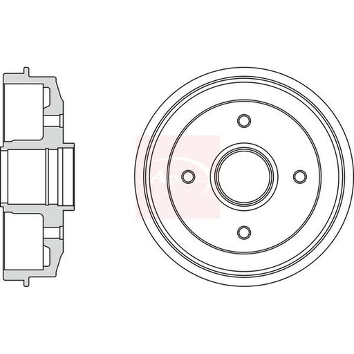 Apec Brake Drum Assembly Rear fits Citroën Xsara 1997-2005 1.4 1.6 1.8 1.9