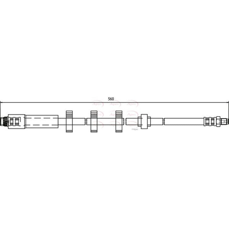 Apec Brake Hydraulic Hose Line Front fits Peugeot 406 1998-2004 2.0 2.2