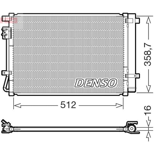 Denso Air Conditioning Condenser fits Hyundai Bayon 2021 on 1.2