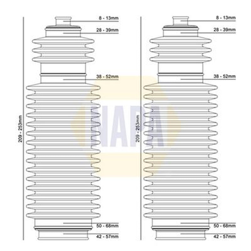 NAPA Steering Bellow Kit Front fits Ford Cougar 1998-2001 2.0 2.5